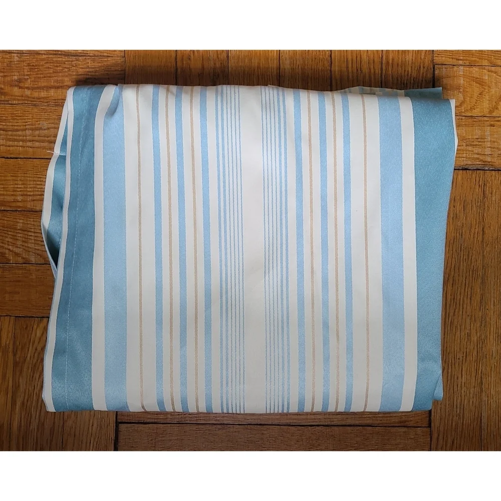 Target Home Two Panel Blue and Cream Striped Curtains